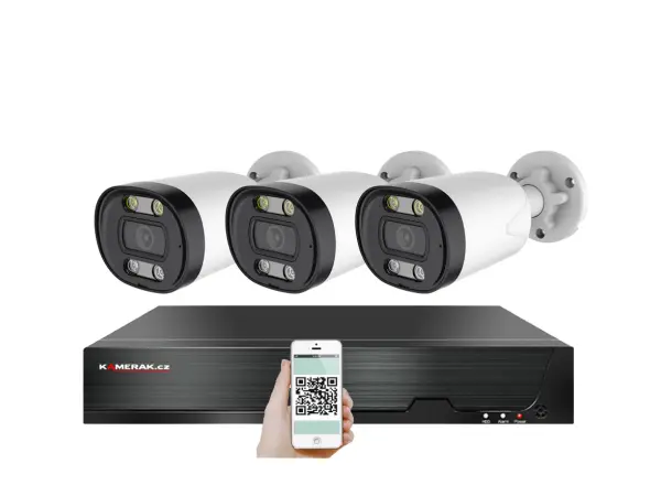 poe ip 3 kamerovy set xm-313b 4mpx, cz menu