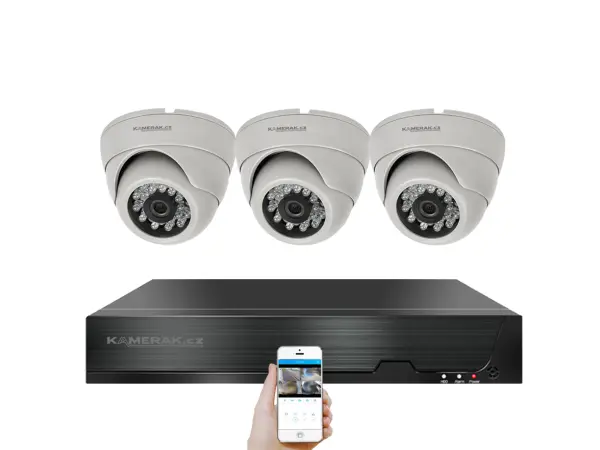 4k poe ip 3 kamerovy set xm-302d 8mpx, cz menu