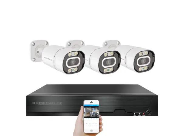 4k poe ip 3 kamerovy set xm-303d 8mpx, cz menu