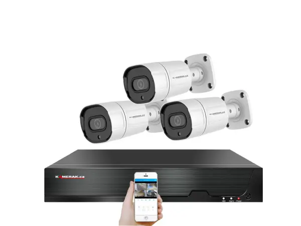 4K PoE IP 3 kamerový set XM-308D 8Mpx, CZ menu