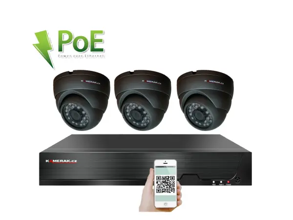 4K PoE IP 3 kamerov� set XM-311D 8MPx, H.265, CZ menu