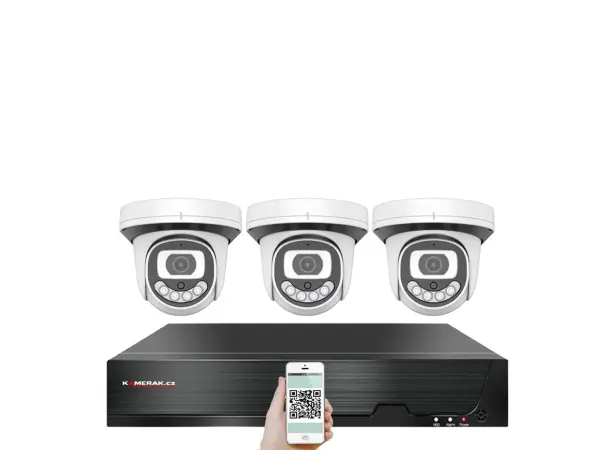 4k poe ip 3 kamerovy set xm-312d 8mpx, cz menu