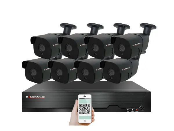 4k poe ip 8 kamerovy set xm-807d 8mpx, cz menu