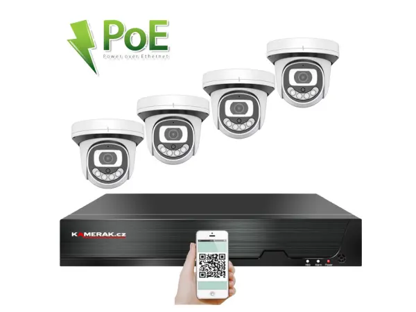 PoE IP 4 kamerov� set XM-412B 4MPx, CZ menu
