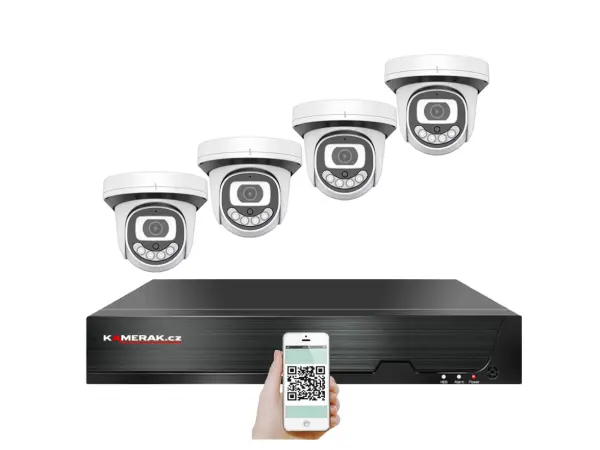 PoE IP 4 kamerov� set XM-412B 4MPx, CZ menu