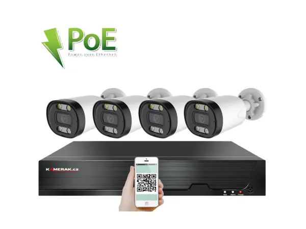 poe ip 4 kamerovy set xm-413b 4mpx, cz menu