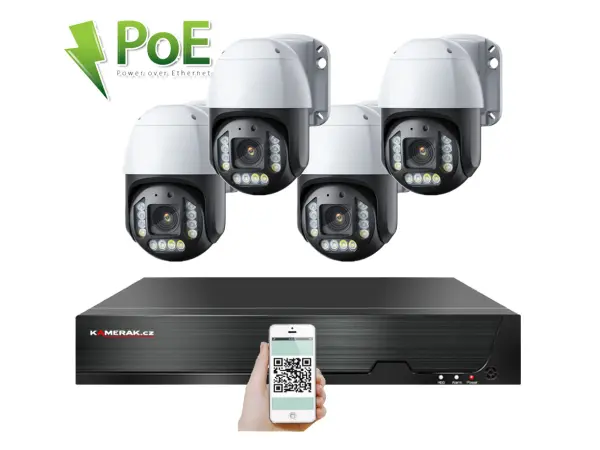 poe ip 4 kamerovy set xm-ptz-420b 4mpx, cz menu