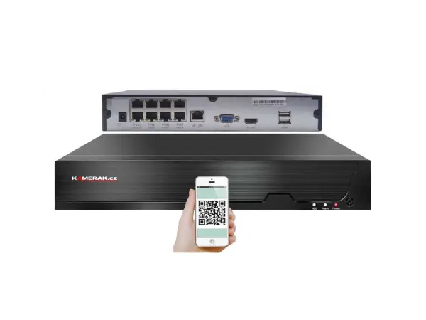 4k poe ip 6 kamerovy set xm-607d 8mpx, mikrofon, ir prisvit. cz menu