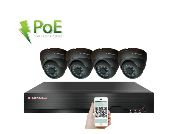 4K PoE IP 4 kamerov� set XM-411D 8MPx, H.265, CZ menu