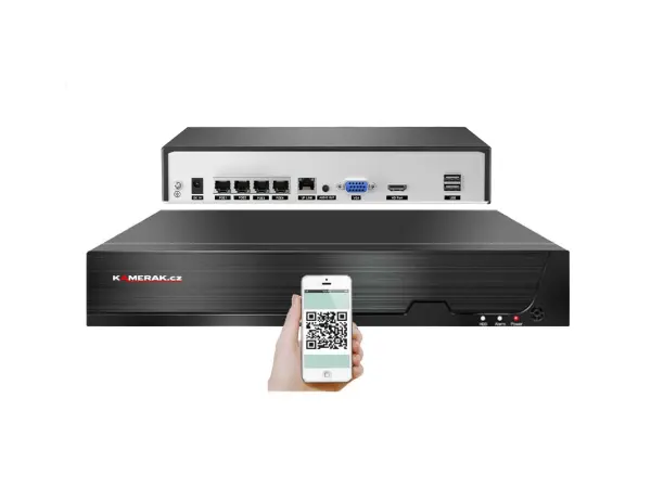 4k poe ip 4 kamerovy set xm-407d 8mpx, cz menu