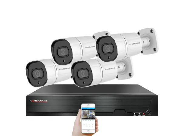 4k poe ip 4 kamerovy set  xm-408d 8mpx, cz menu