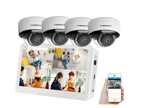PoE IP 4 kamerov� set XM-455D 8MPx s  LCD 12", CZ menu