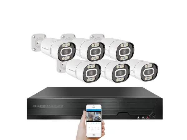 poe ip 6 kamerovy set xm-603b 4mpx, mikrofon, cz menu