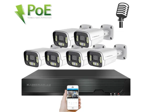 poe ip 6 kamerovy set xm-606b 4mpx, cz menu