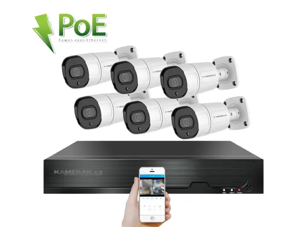 poe ip 6 kamerovy set xm-608b 4mpx, cz menu