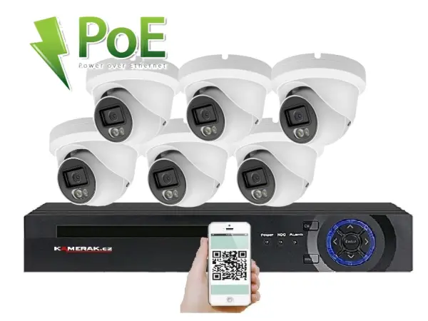 PoE IP 6 kamerov� set XM-609B 4MPx, CZ menu