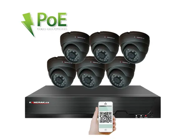 PoE IP 6 kamerov� set XM-611B 4MPx, CZ menu
