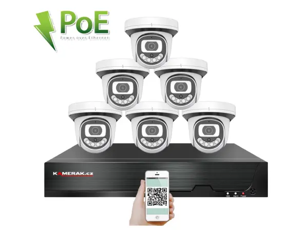 poe ip 6 kamerovy set xm-612b 4mpx, cz menu