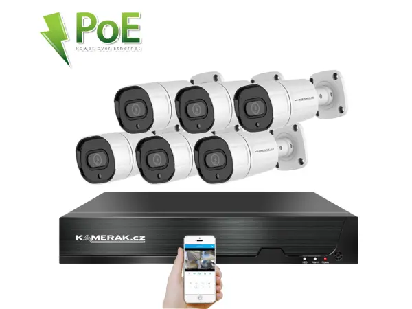 4K PoE IP 6 kamerov� set XM-608D 8MPx, CZ menu