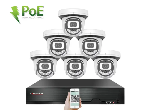 4K PoE IP 6 kamerov� set XM-612D 8MPx, CZ menu