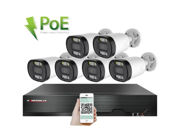 4K PoE IP 6 kamerov� set XM-613D 8MPx, CZ menu