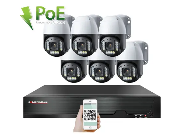 4k poe ip 6 kamerovy set xm-ptz-620d, 8mpx, cz menu