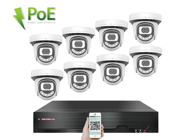 poe ip 8 kamerovy set xm-812a 3mpx, cz menu