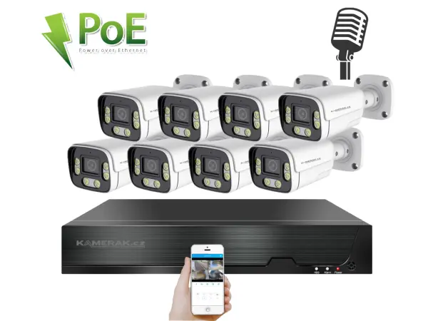 poe ip 8 kamerovy set xm-806b 4mpx, cz menu