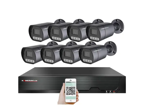 poe ip 8 kamerovy set xm-810b 4mpx, mikrofon, cz menu