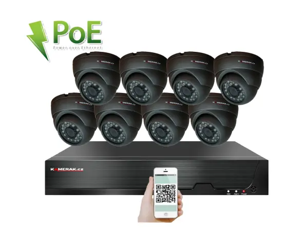 poe ip 8 kamerovy set xm-811b 4mpx, cz menu