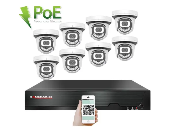 poe ip 8 kamerovy set  xm-812b 4mpx, cz menu