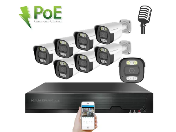 poe ip 8 kamerovy set xm-814b 4mpx, cz menu
