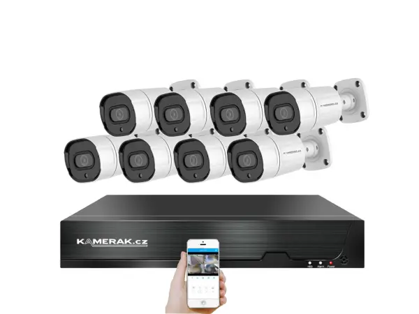 4k poe ip 8 kamerovy set xm-808d 8mpx, cz menu