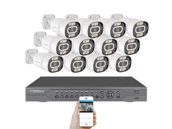 PoE IP 12 kamerov� set XM-1203B 4MPx, mikrofon, CZ menu