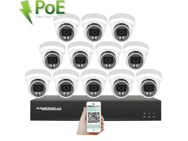 poe ip 12 kamerovy set xm-1209b 4mpx, cz menu