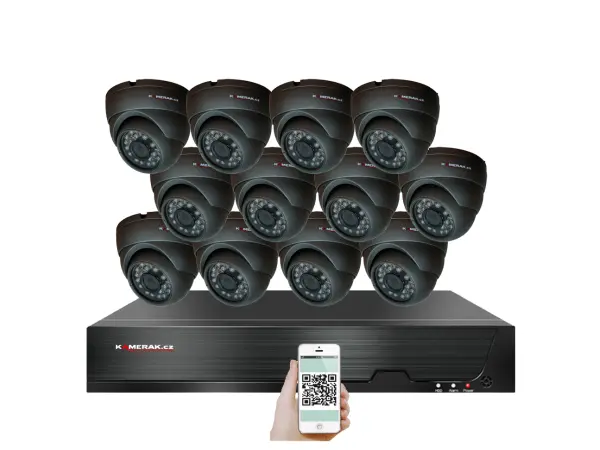PoE IP 12 kamerov� set XM-1211B 4MPx, mikrofon, CZ menu