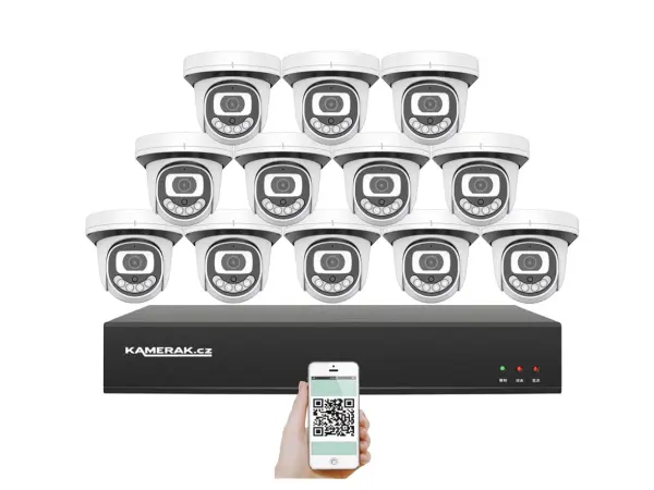 PoE IP 12 kamerov� set  XM-1212B 4MPx, CZ menu