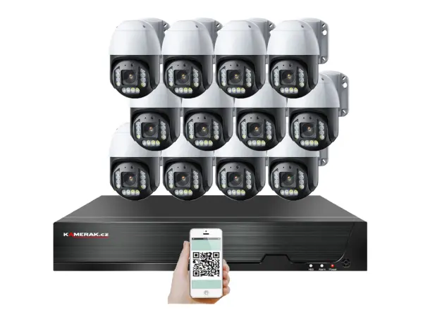 PoE IP 12 kamerov� set XM-PTZ-1220B 4Mpx, CZ menu