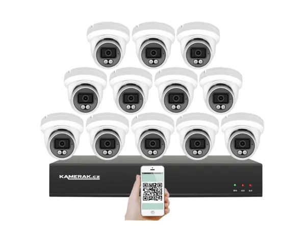 4K PoE IP 12 kamerov� set XM-1209D 8MPx, CZ menu