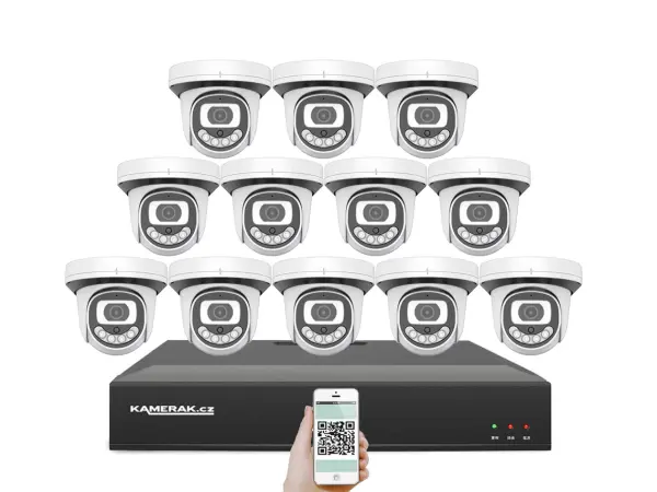 4k poe ip 12 kamerovy set xm-1212d 8mpx, cz menu