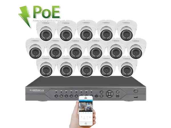 PoE IP 16 kamerov� set  XM-1602B 4MPx, CZ menu