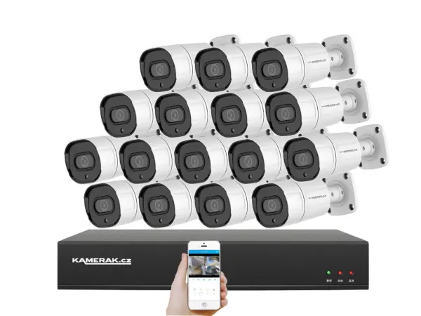 PoE IP 16 kamerov� set XM-1608B 4MPx, CZ menu