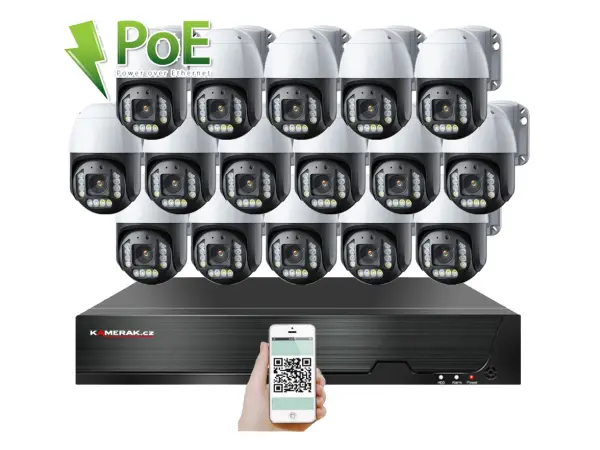 poe ip 16 kamerovy set xm-ptz-1620b 4mpx, cz menu