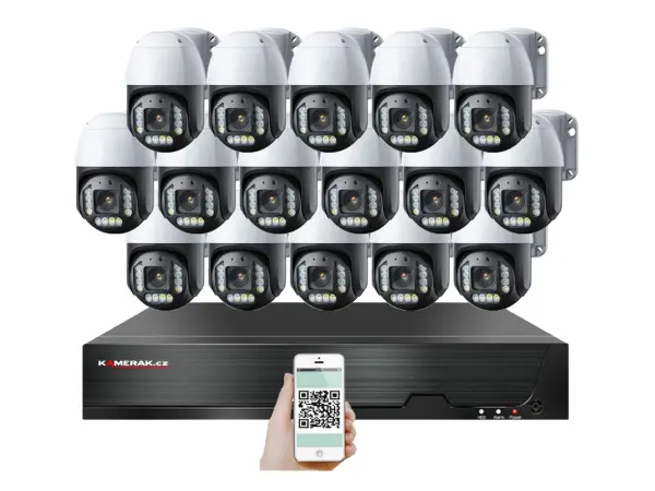 poe ip 16 kamerovy set xm-ptz-1620b 4mpx, cz menu