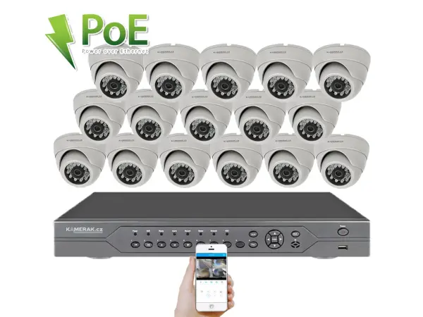 4k poe ip 16 kamerovy set  xm-1602d 8mpx, cz menu