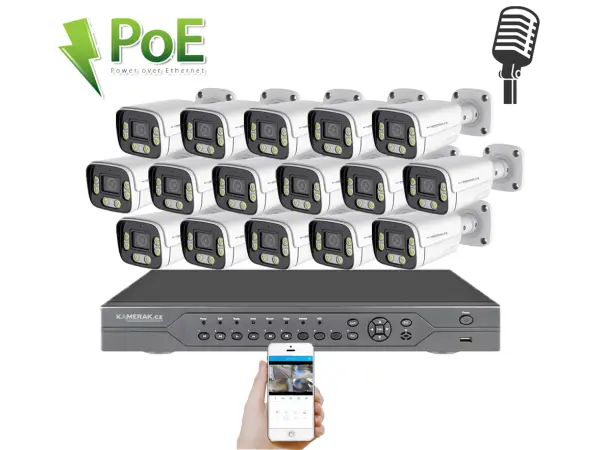 4k poe ip 16 kamerovy set xm-1606d 8mpx, cz menu
