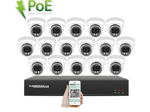4K PoE IP 16 kamerov� set XM-1609D 8MPx, CZ menu