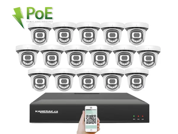 4K PoE IP 16 kamerový set XM-1612D 8MPx, CZ menu