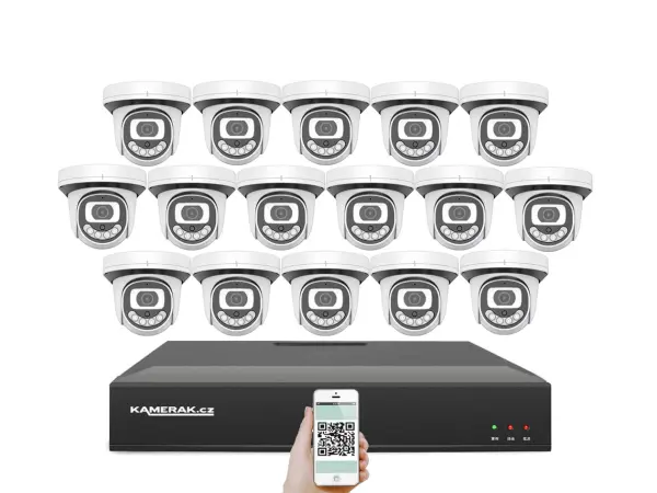 4K PoE IP 16 kamerový set XM-1612D 8MPx, CZ menu