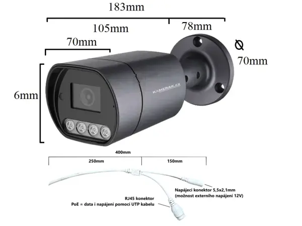 poe ip kamera xm-10b 4mpx, s mikrofonem